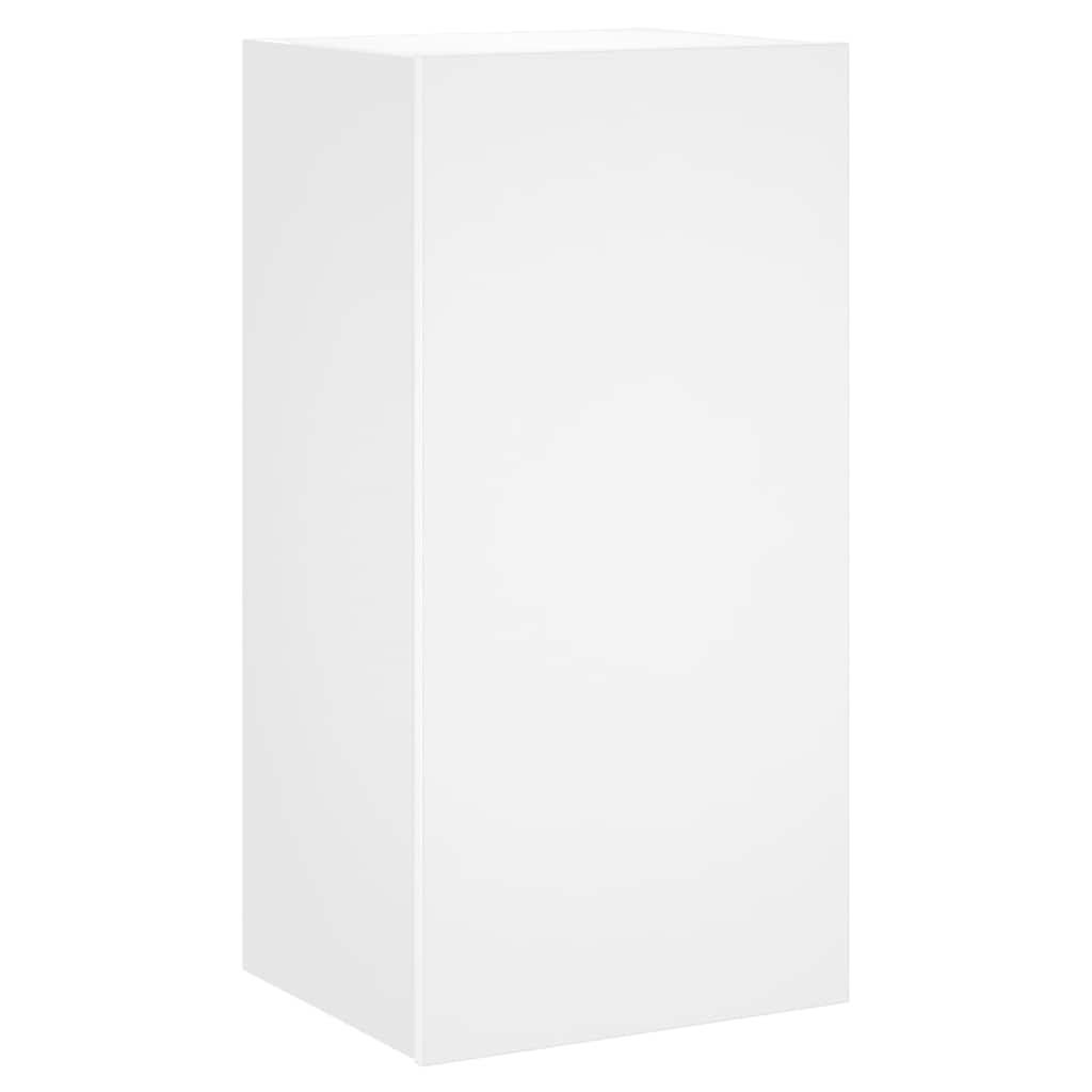 vidaXL Ścienna szafka TV z LED, biała, 40,5x35x80 cm