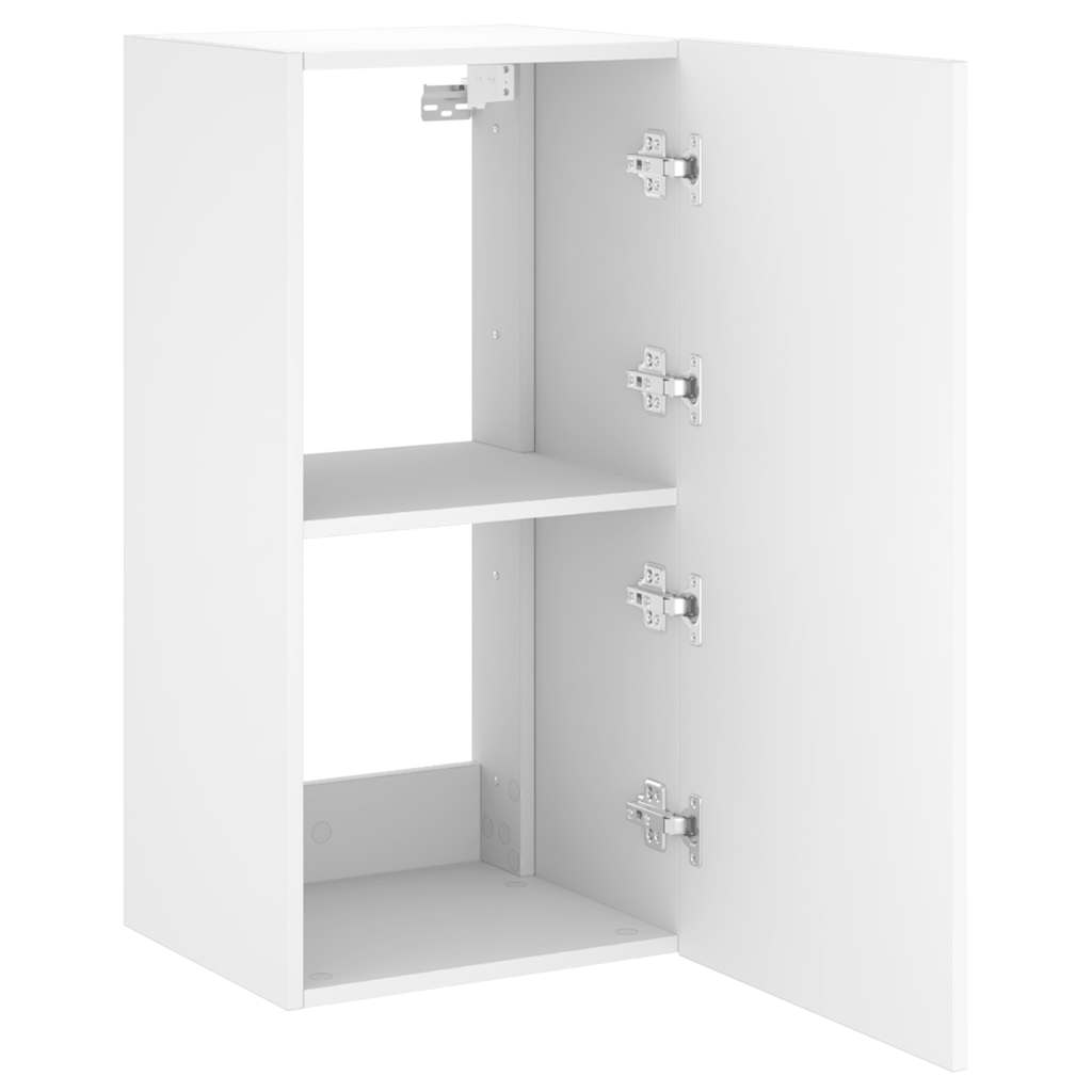 vidaXL Ścienna szafka TV z LED, biała, 40,5x35x80 cm
