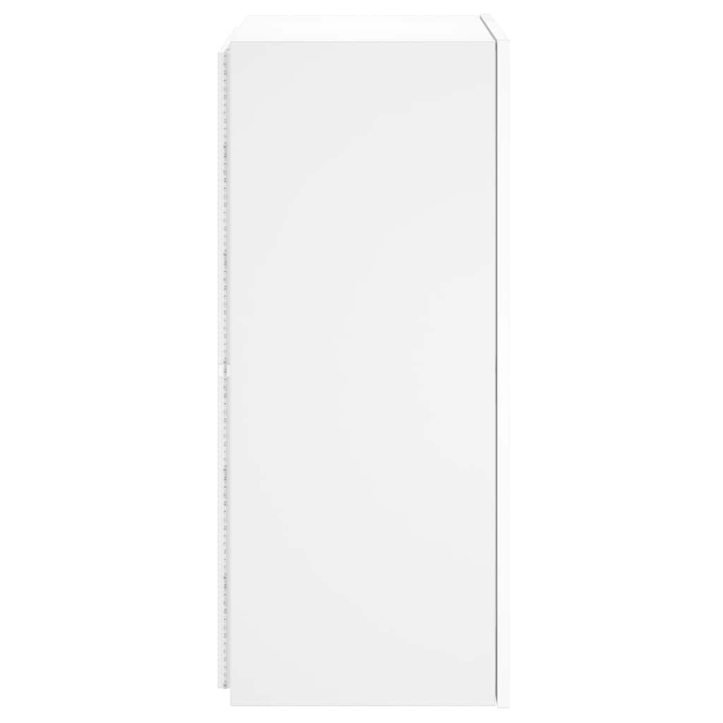 vidaXL Ścienna szafka TV z LED, biała, 40,5x35x80 cm
