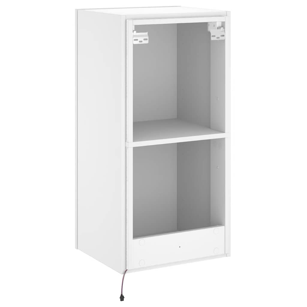 vidaXL Ścienna szafka TV z LED, biała, 40,5x35x80 cm