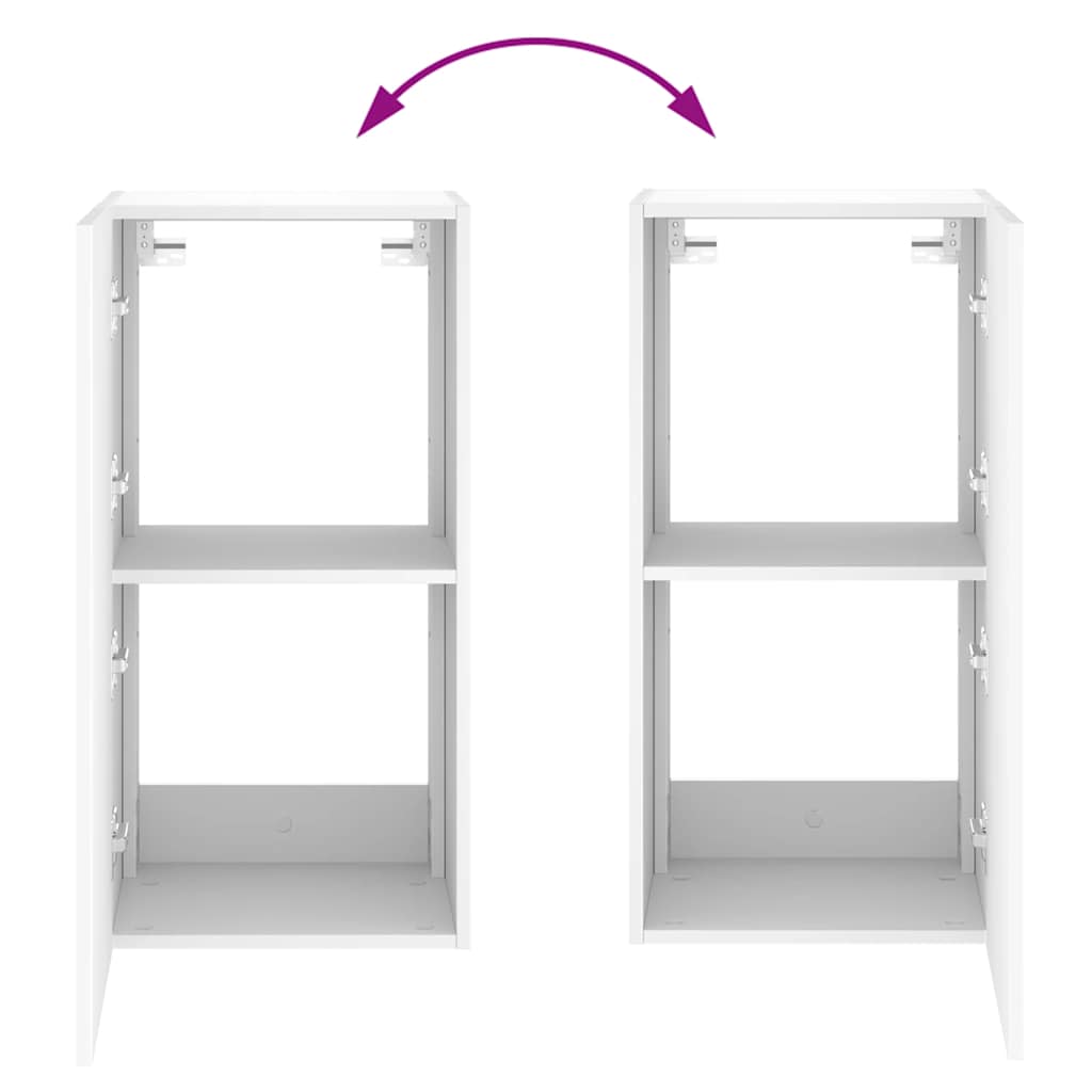vidaXL Ścienna szafka TV z LED, biała, 40,5x35x80 cm