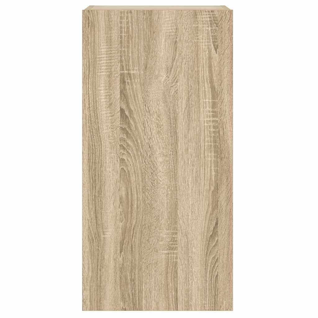 vidaXL Ścienna szafka TV z LED, dąb sonoma, 40,5x35x80 cm