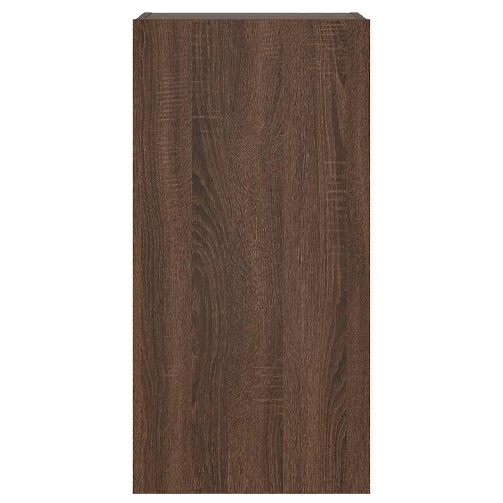 vidaXL Ścienna szafka TV z LED, brązowy dąb, 40,5x35x80 cm