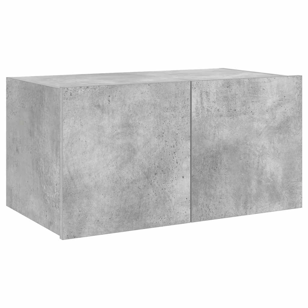vidaXL Ścienna szafka TV z LED, szarość betonu, 60x35x31 cm