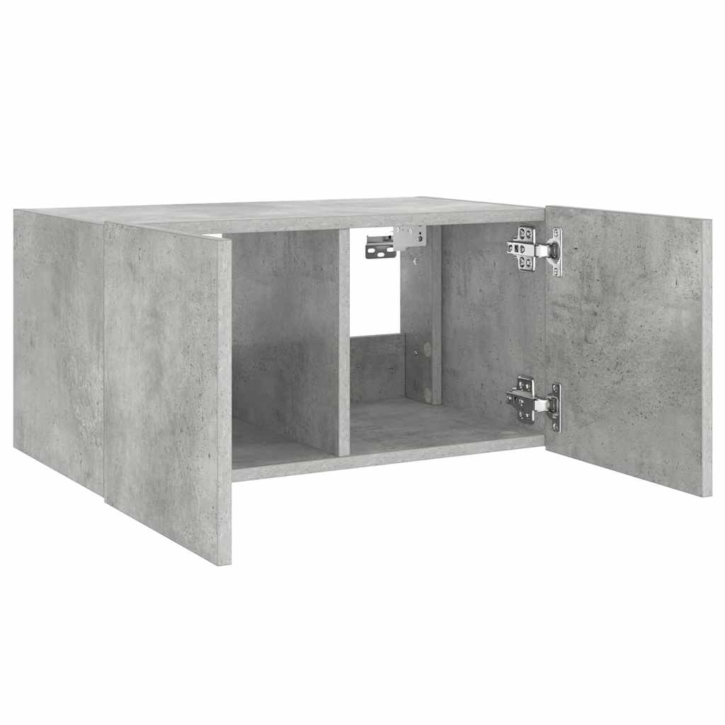 vidaXL Ścienna szafka TV z LED, szarość betonu, 60x35x31 cm