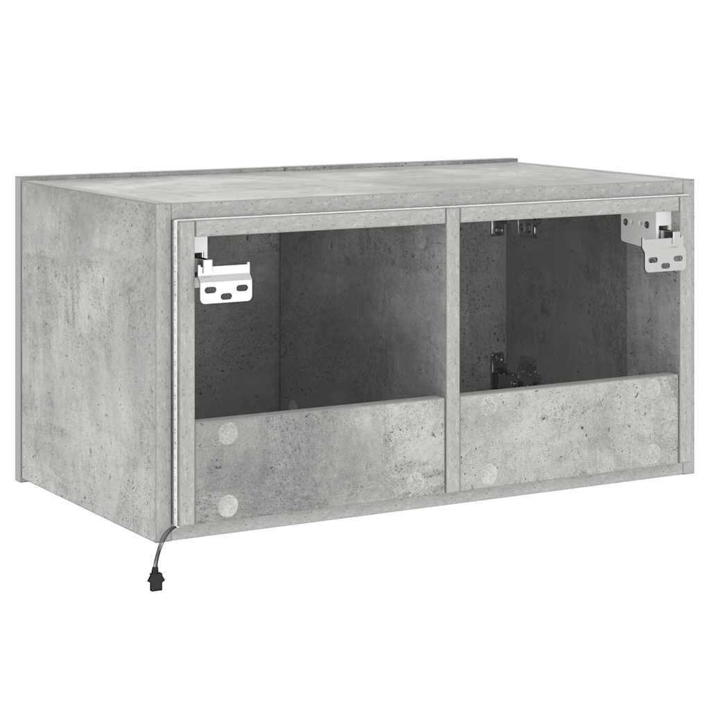 vidaXL Ścienna szafka TV z LED, szarość betonu, 60x35x31 cm