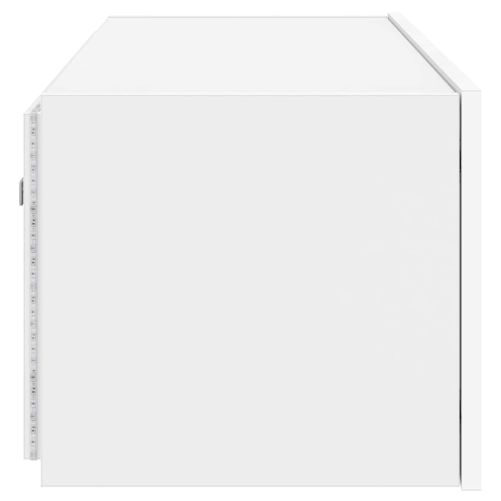 vidaXL Ścienna szafka TV z LED, biała, 80x35x31 cm