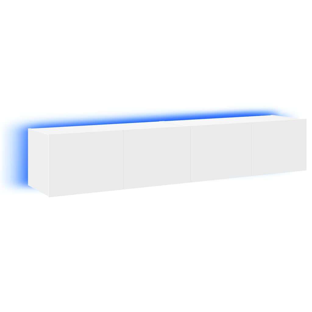 vidaXL Ścienne szafki TV z LED, 2 szt., białe, 80x35x31 cm