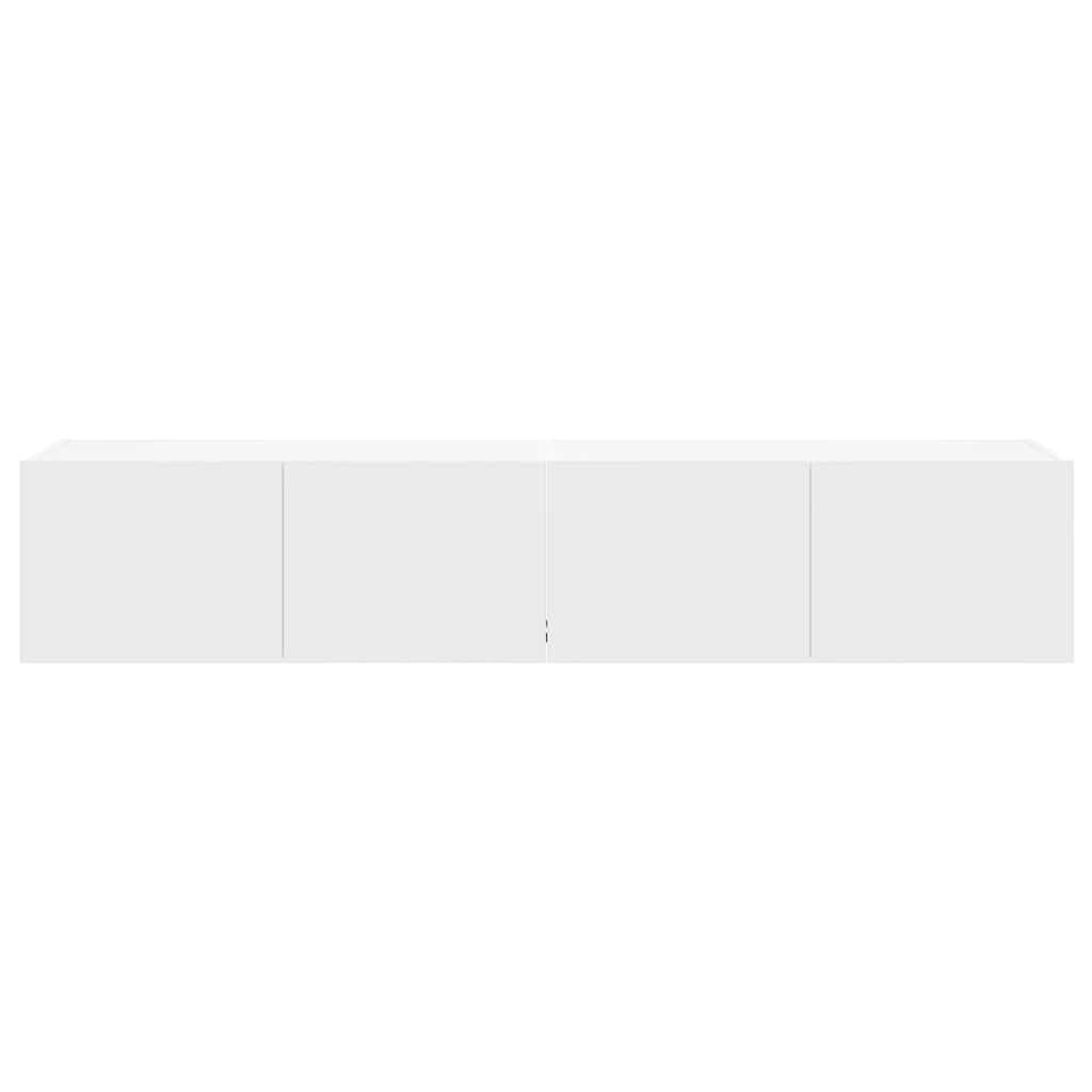 vidaXL Ścienne szafki TV z LED, 2 szt., białe, 80x35x31 cm