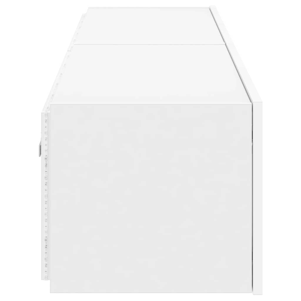 vidaXL Ścienne szafki TV z LED, 2 szt., białe, 80x35x31 cm