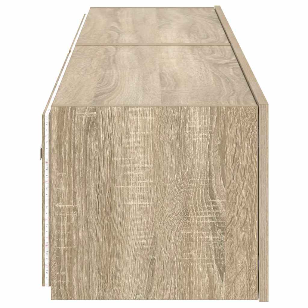 vidaXL Ścienne szafki TV z LED, 2 szt., dąb sonoma, 80x35x31 cm