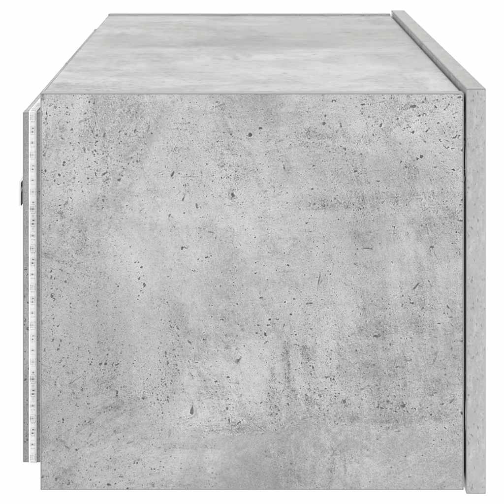 vidaXL Ścienna szafka TV z LED, szarość betonu, 80x35x31 cm