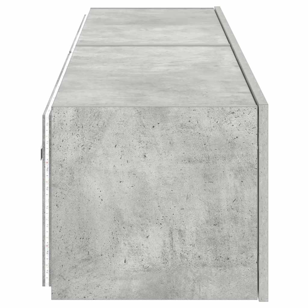 vidaXL Ścienne szafki TV z LED, 2 szt., szarość betonu, 80x35x31 cm