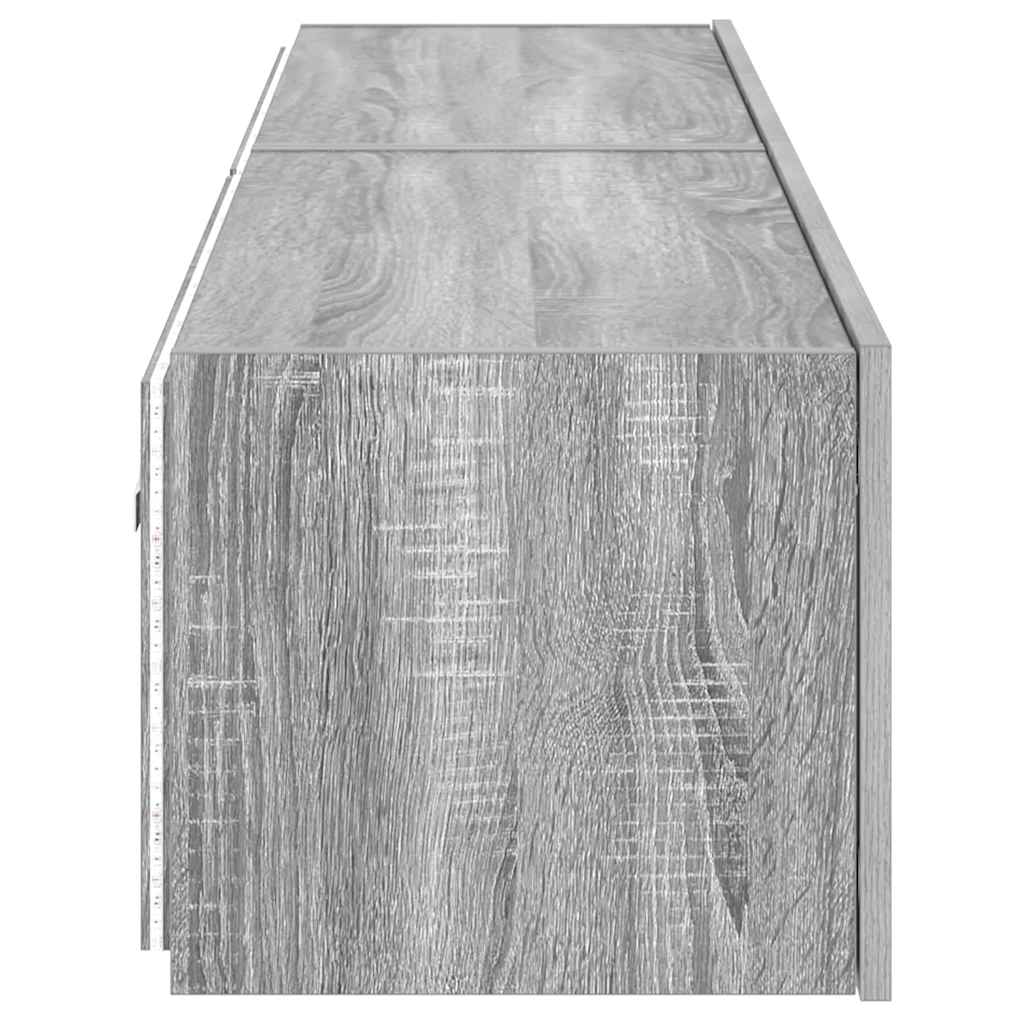 vidaXL Ścienne szafki TV z LED, 2 szt., szary dąb sonoma, 80x35x31 cm
