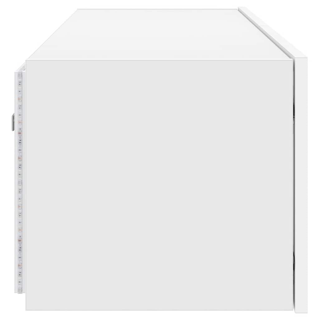 vidaXL Ścienna szafka TV z LED, biała, 100x35x31 cm