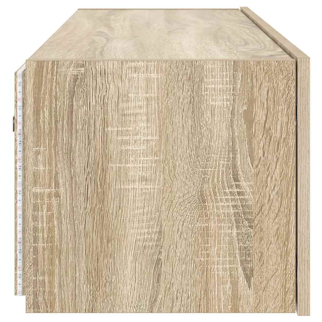 vidaXL Ścienna szafka TV z LED, dąb sonoma, 100x35x31 cm