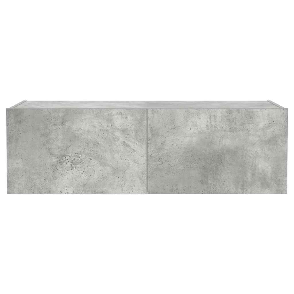 vidaXL Ścienna szafka TV z LED, szarość betonu, 100x35x31 cm