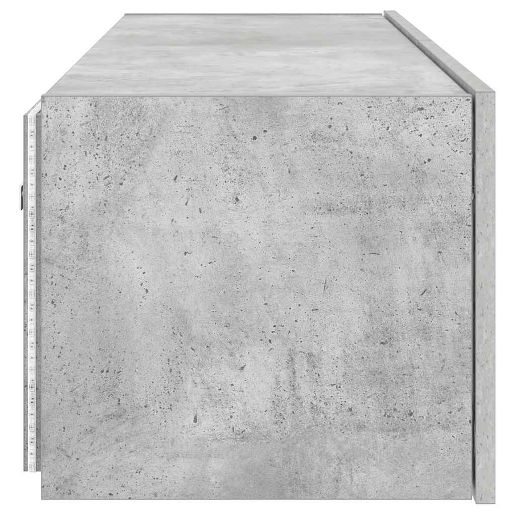 vidaXL Ścienna szafka TV z LED, szarość betonu, 100x35x31 cm