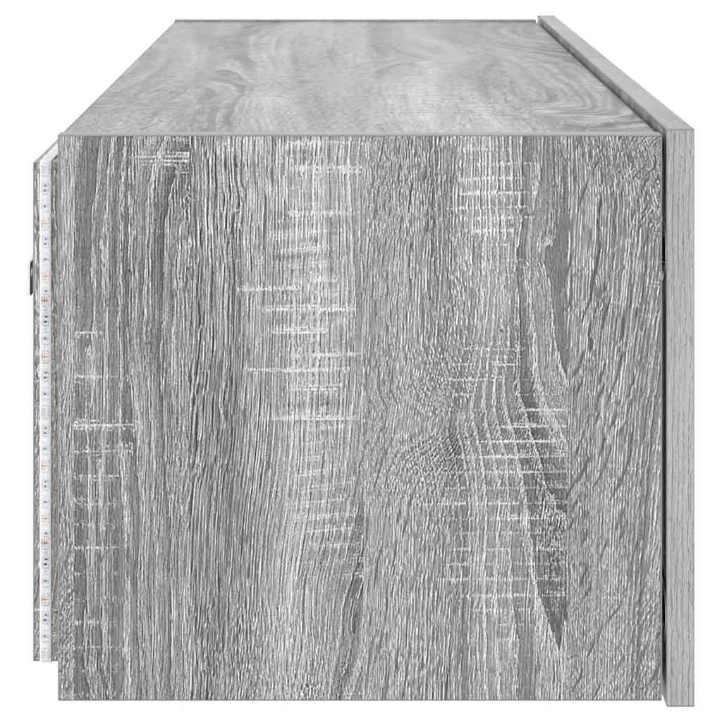 vidaXL Ścienna szafka TV z LED, szary dąb sonoma, 100x35x31 cm