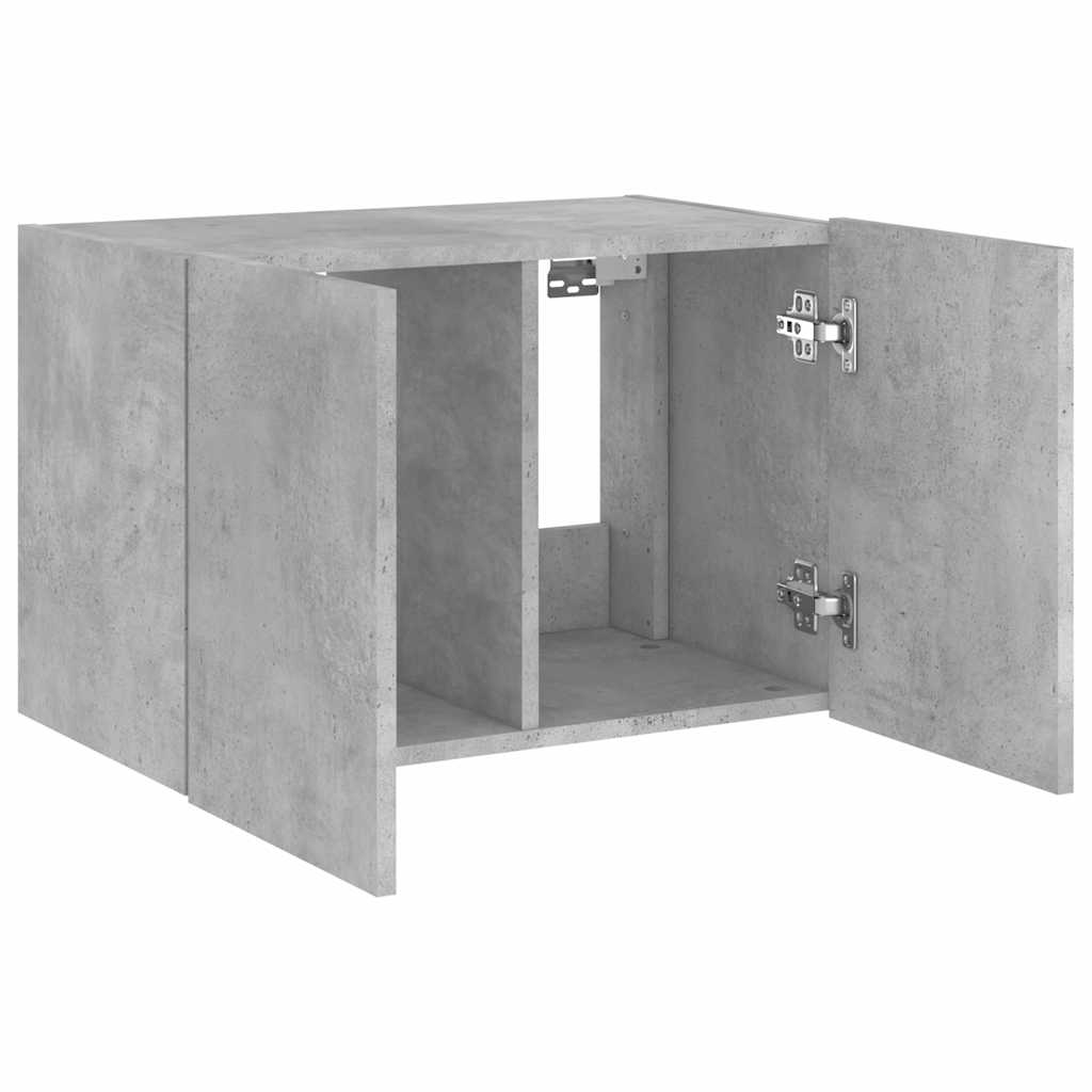 vidaXL Ścienna szafka TV z LED, szarość betonu, 60x35x41 cm