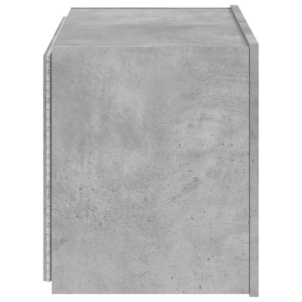 vidaXL Ścienna szafka TV z LED, szarość betonu, 60x35x41 cm