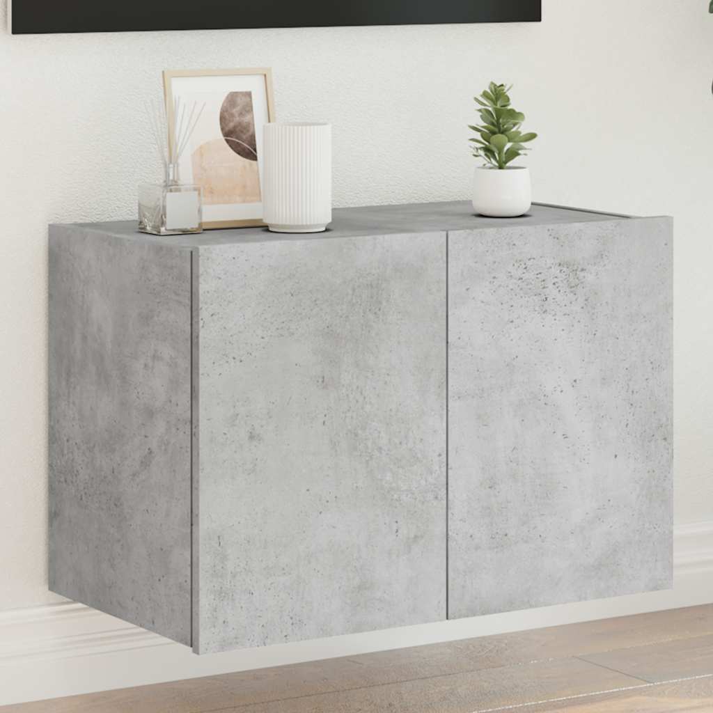 vidaXL Ścienna szafka TV z LED, szarość betonu, 60x35x41 cm