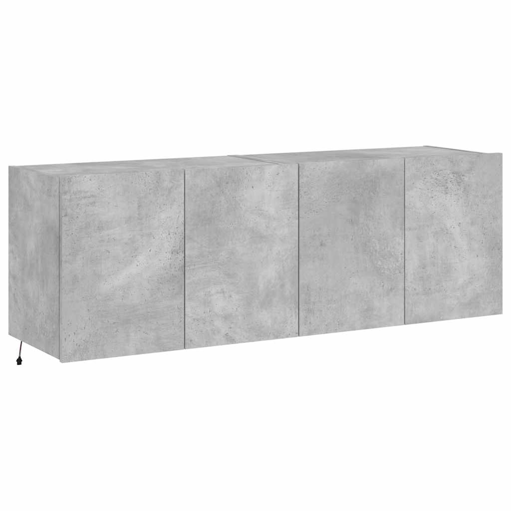 vidaXL Ścienne szafki TV z LED, 2 szt., szarość betonu, 60x35x41 cm
