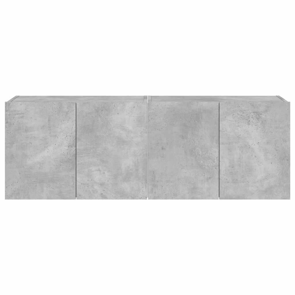 vidaXL Ścienne szafki TV z LED, 2 szt., szarość betonu, 60x35x41 cm