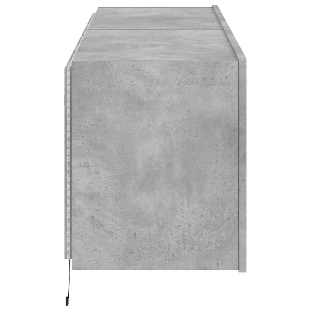 vidaXL Ścienne szafki TV z LED, 2 szt., szarość betonu, 60x35x41 cm