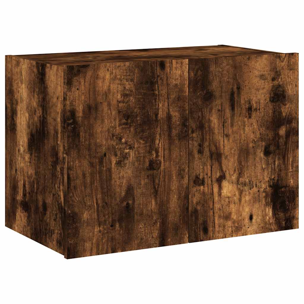 vidaXL Ścienna szafka TV z LED, przydymiony dąb, 60x35x41 cm