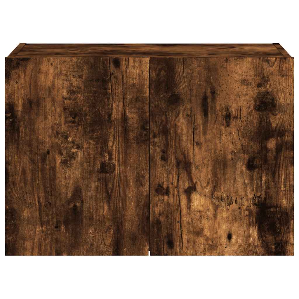 vidaXL Ścienna szafka TV z LED, przydymiony dąb, 60x35x41 cm