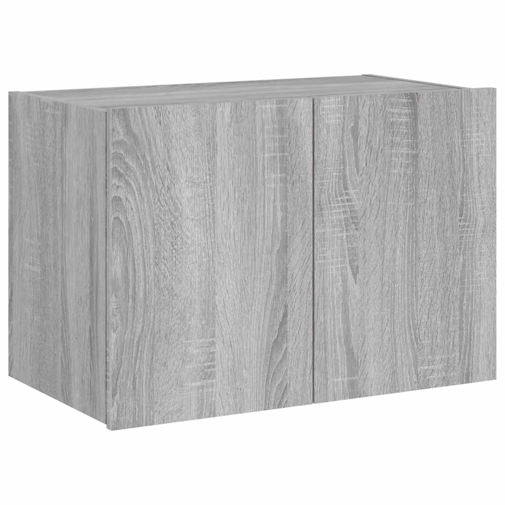 vidaXL Ścienna szafka TV z LED, szary dąb sonoma, 60x35x41 cm