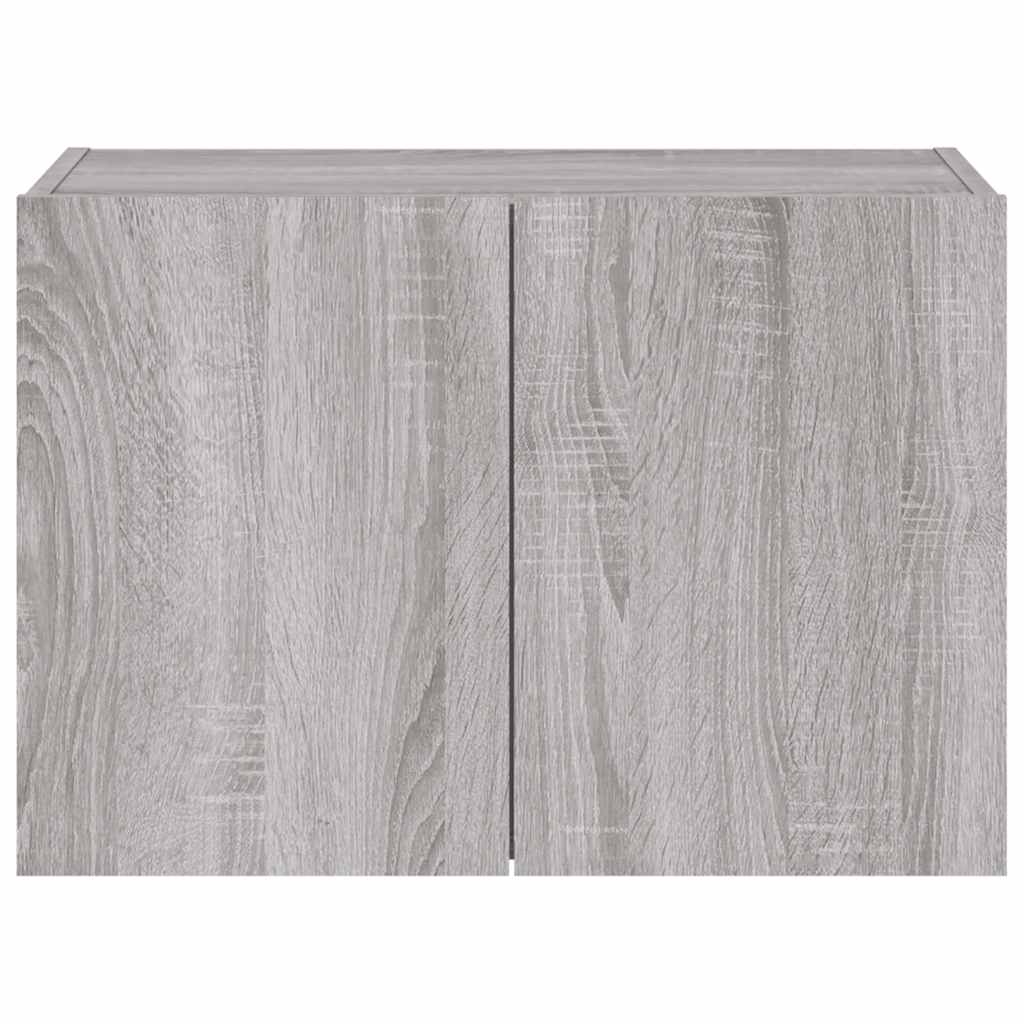 vidaXL Ścienna szafka TV z LED, szary dąb sonoma, 60x35x41 cm