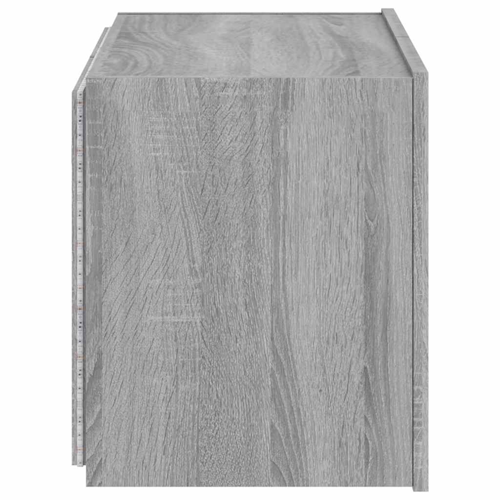 vidaXL Ścienna szafka TV z LED, szary dąb sonoma, 60x35x41 cm