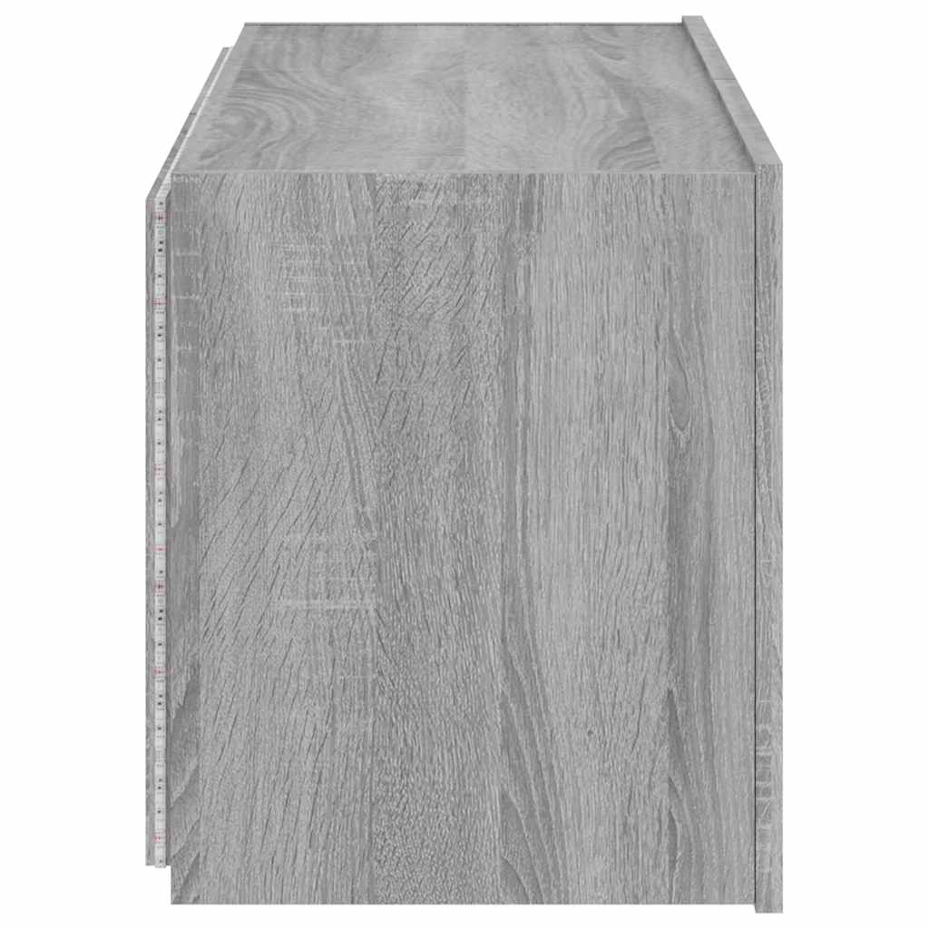 vidaXL Ścienna szafka TV z LED, szary dąb sonoma, 80x35x41 cm