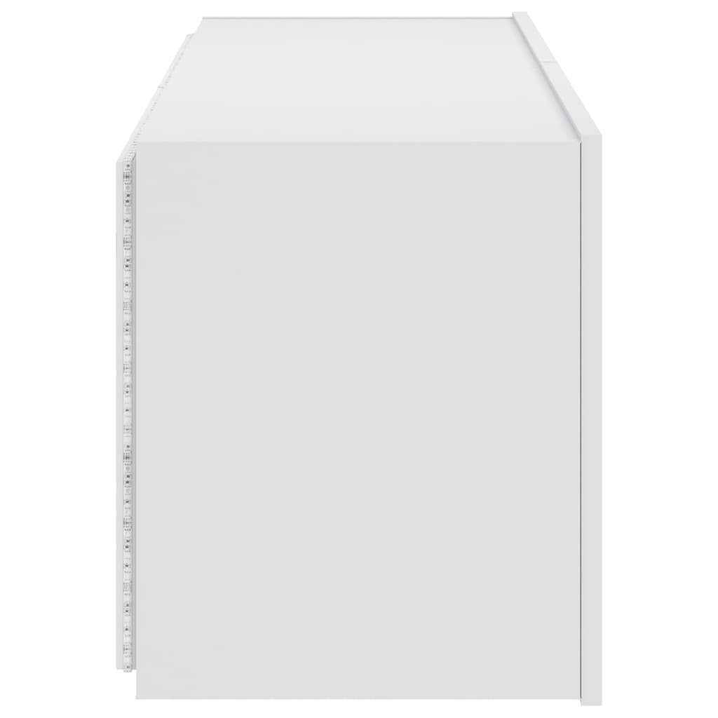 vidaXL Ścienna szafka TV z LED, biała, 100x35x41 cm