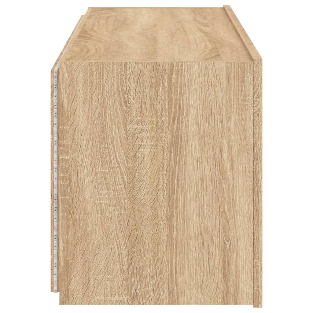 vidaXL Ścienna szafka TV z LED, dąb sonoma, 100x35x41 cm