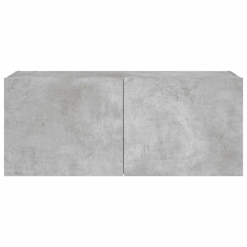 vidaXL Ścienna szafka TV z LED, szarość betonu, 100x35x41 cm