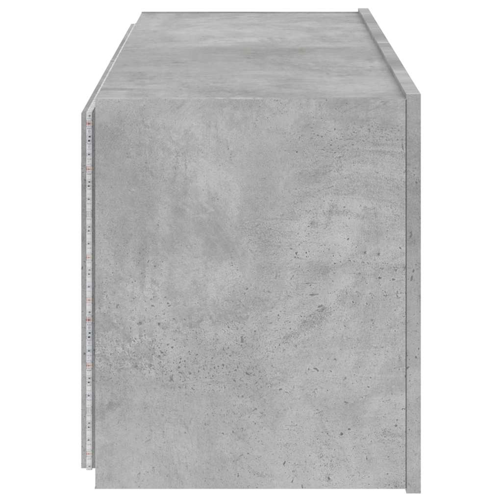 vidaXL Ścienna szafka TV z LED, szarość betonu, 100x35x41 cm