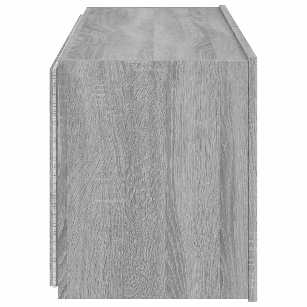 vidaXL Ścienna szafka TV z LED, szary dąb sonoma, 100x35x41 cm
