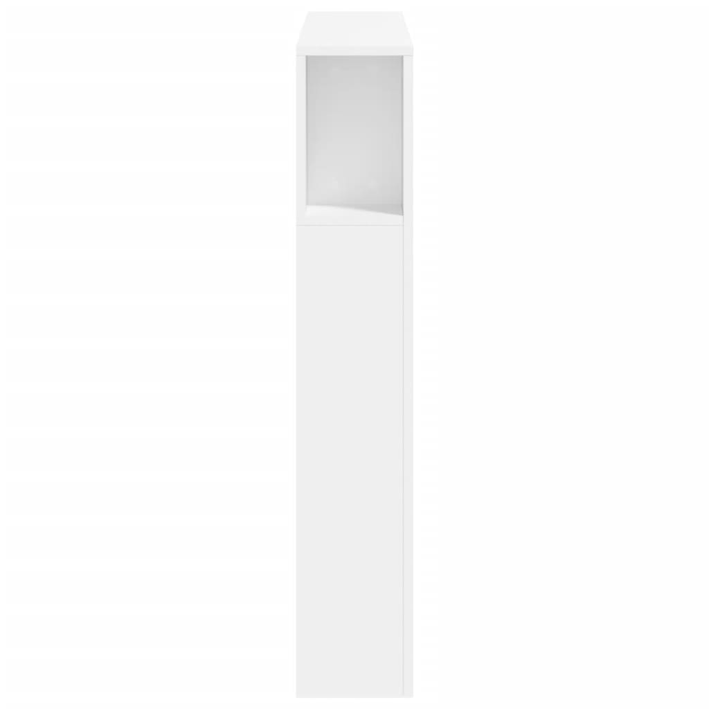 vidaXL Wezgłowie łóżka z LED, białe, 100x18,5x103,5 cm