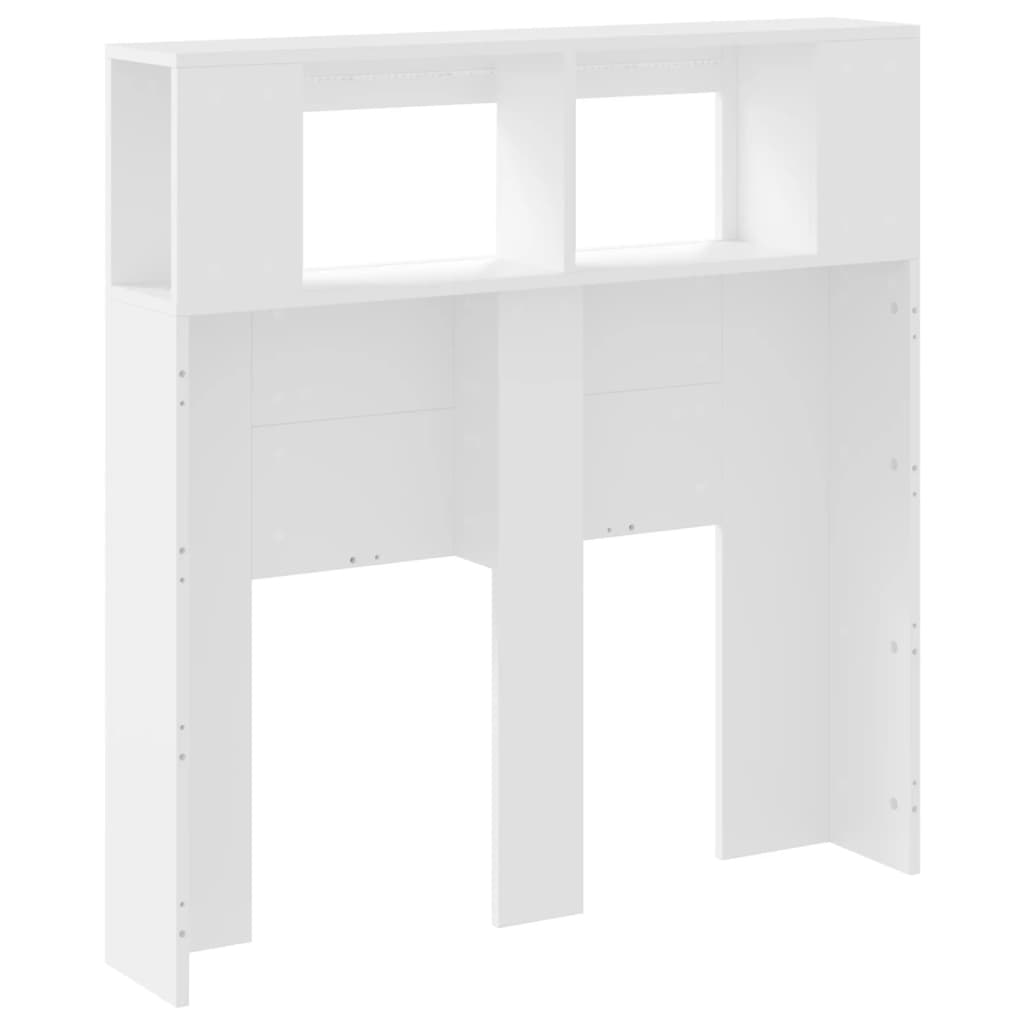 vidaXL Wezgłowie łóżka z LED, białe, 100x18,5x103,5 cm
