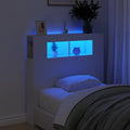 vidaXL Wezgłowie łóżka z LED, białe, 100x18,5x103,5 cm