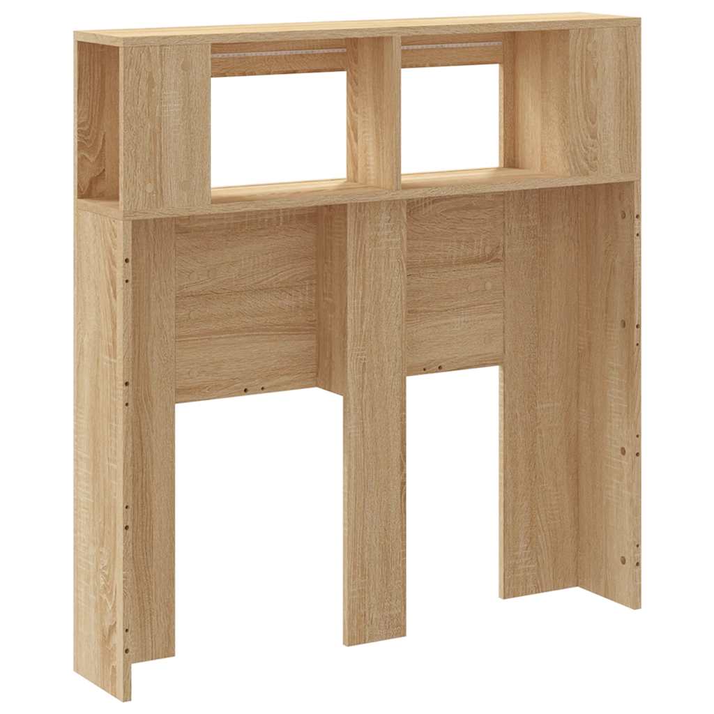 vidaXL Wezgłowie łóżka z LED, dąb sonoma, 100x18,5x103,5 cm