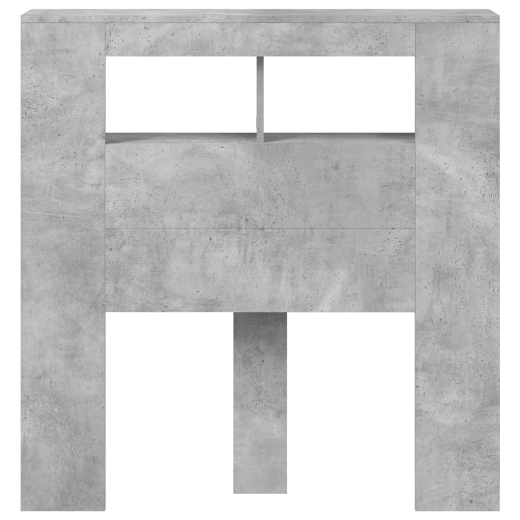 vidaXL Wezgłowie łóżka z LED, szarość betonu, 100x18,5x103,5 cm