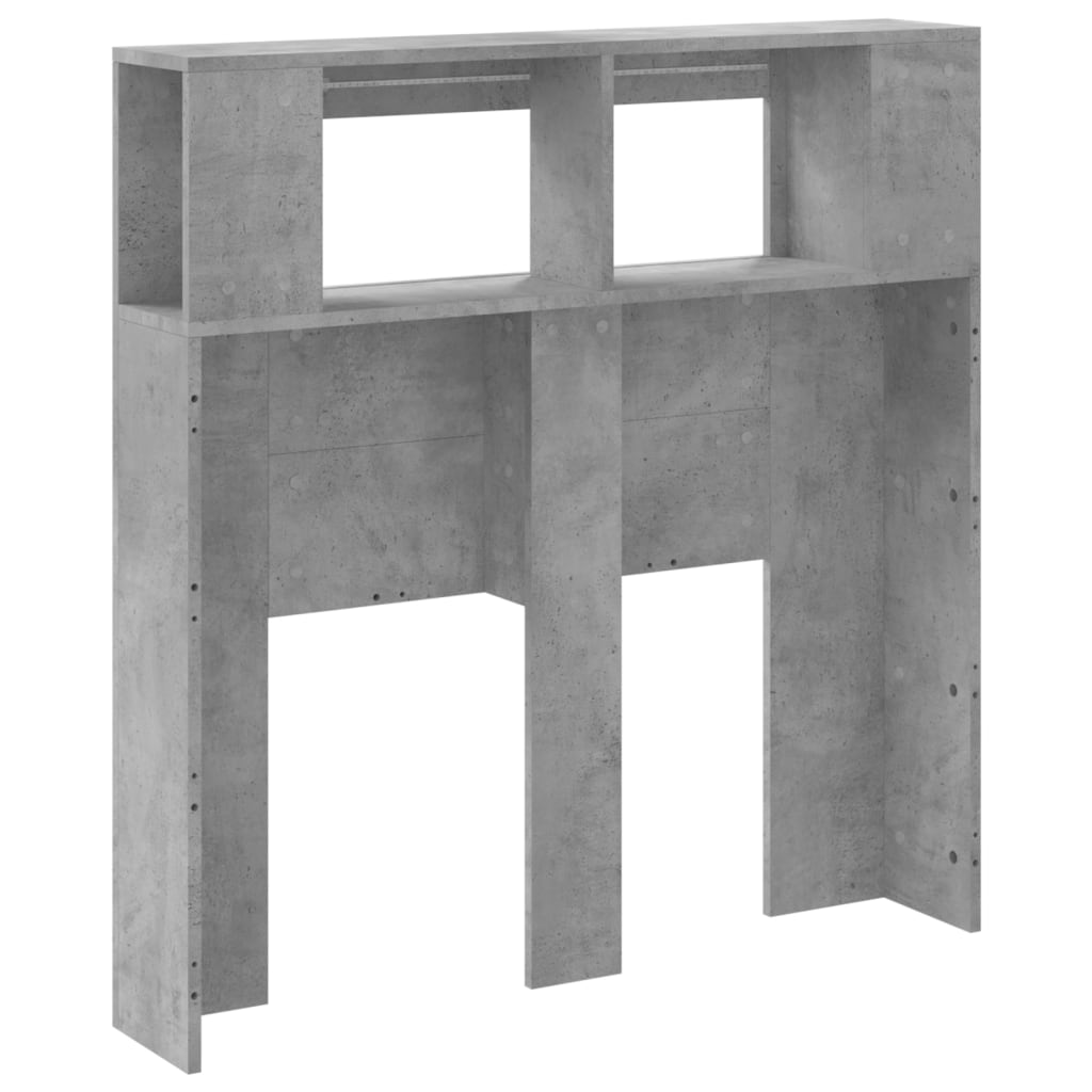 vidaXL Wezgłowie łóżka z LED, szarość betonu, 100x18,5x103,5 cm
