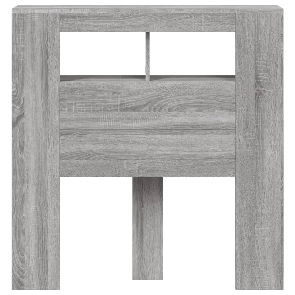 vidaXL Wezgłowie łóżka z LED, szary dąb sonoma, 100x18,5x103,5 cm