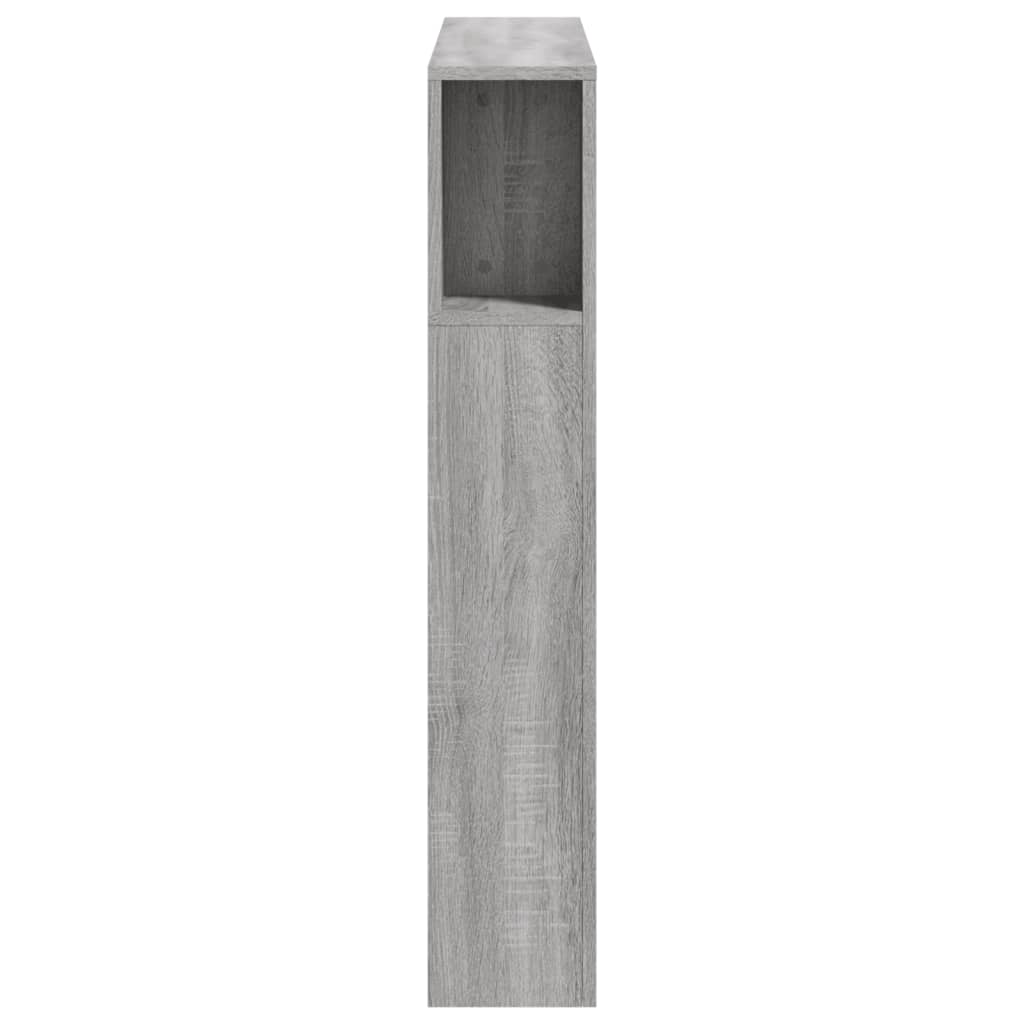 vidaXL Wezgłowie łóżka z LED, szary dąb sonoma, 100x18,5x103,5 cm