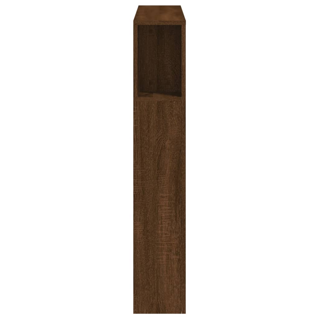 vidaXL Wezgłowie łóżka z LED, brązowy dąb, 100x18,5x103,5 cm