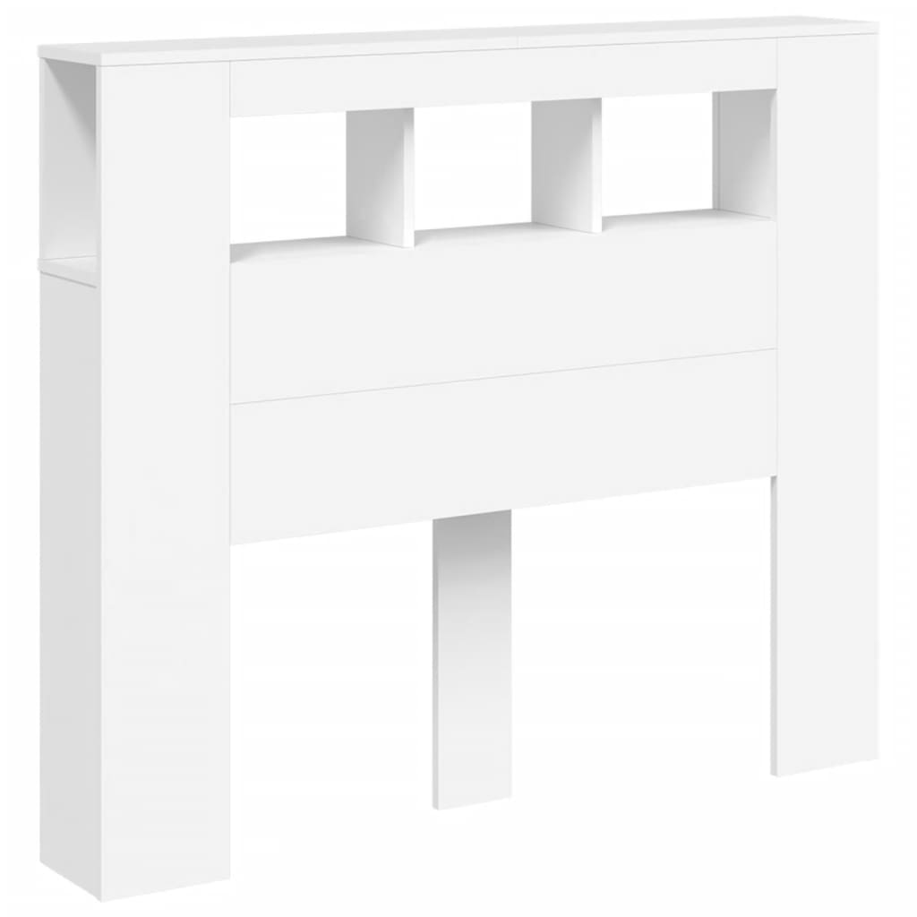 vidaXL Wezgłowie łóżka z LED, białe, 120x18,5x103,5 cm